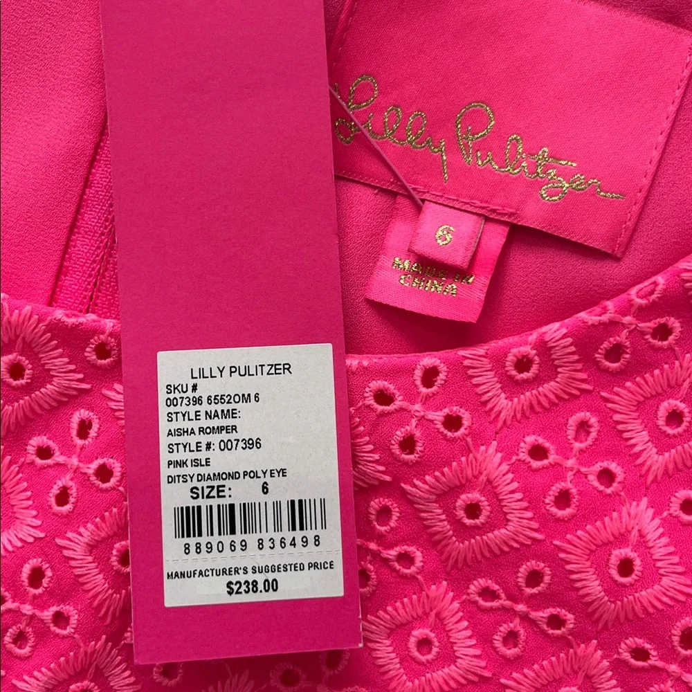 Lilly Pulitzer Aisha Romper Dress Pink NWT Womens 6 Resort Summer Beach Vacation - Picture 5 of 16